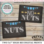 Nuts And No Nuts Signs, Food Allergy Baby Shower Sign, Nut Free   Printable Nut Free Signs