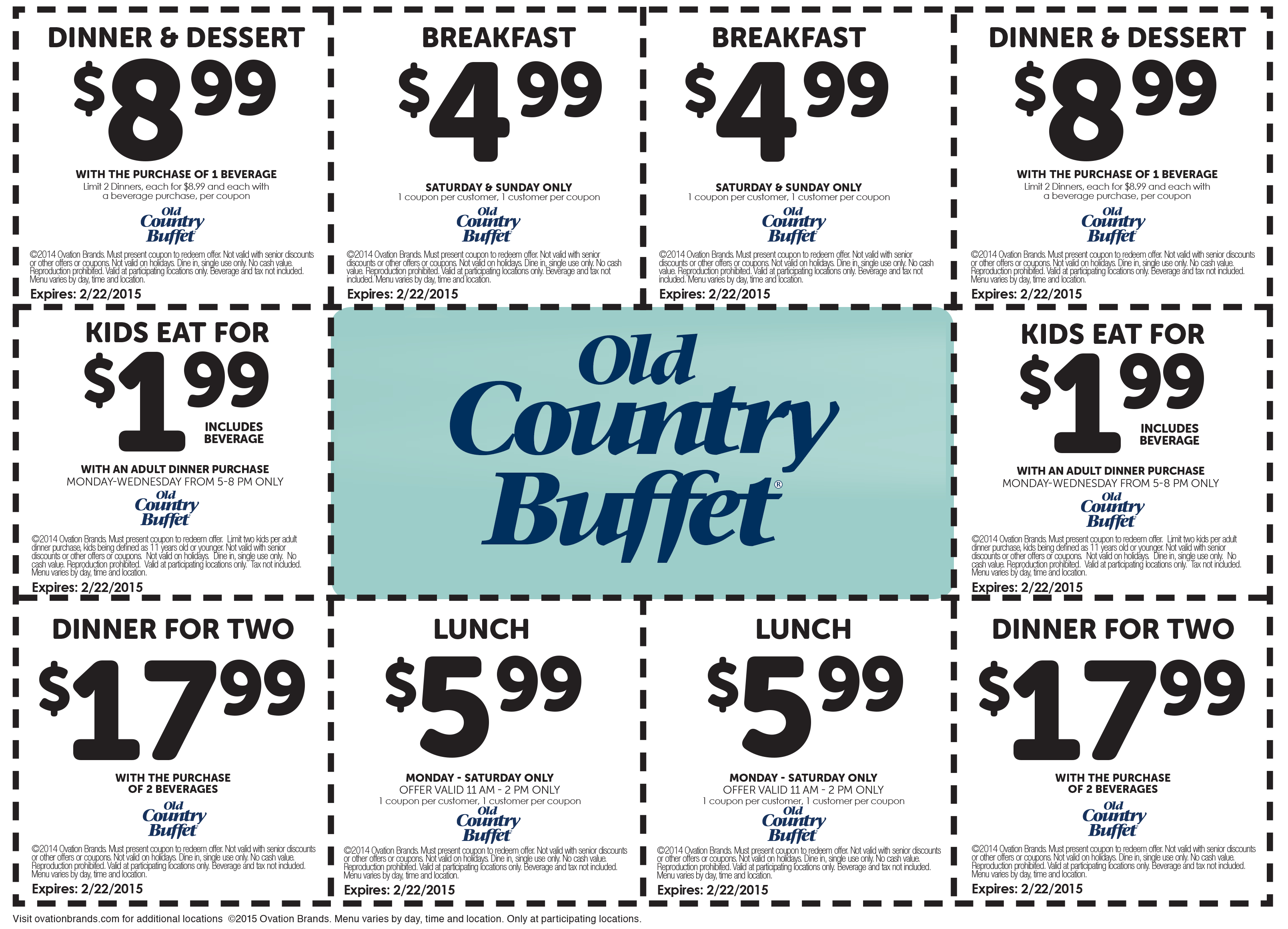 Old Country Buffet Coupons - $5 Breakfast, $6 Lunch &amp;amp; More At Old - Old Country Buffet Printable Coupons Buy One Get One Free