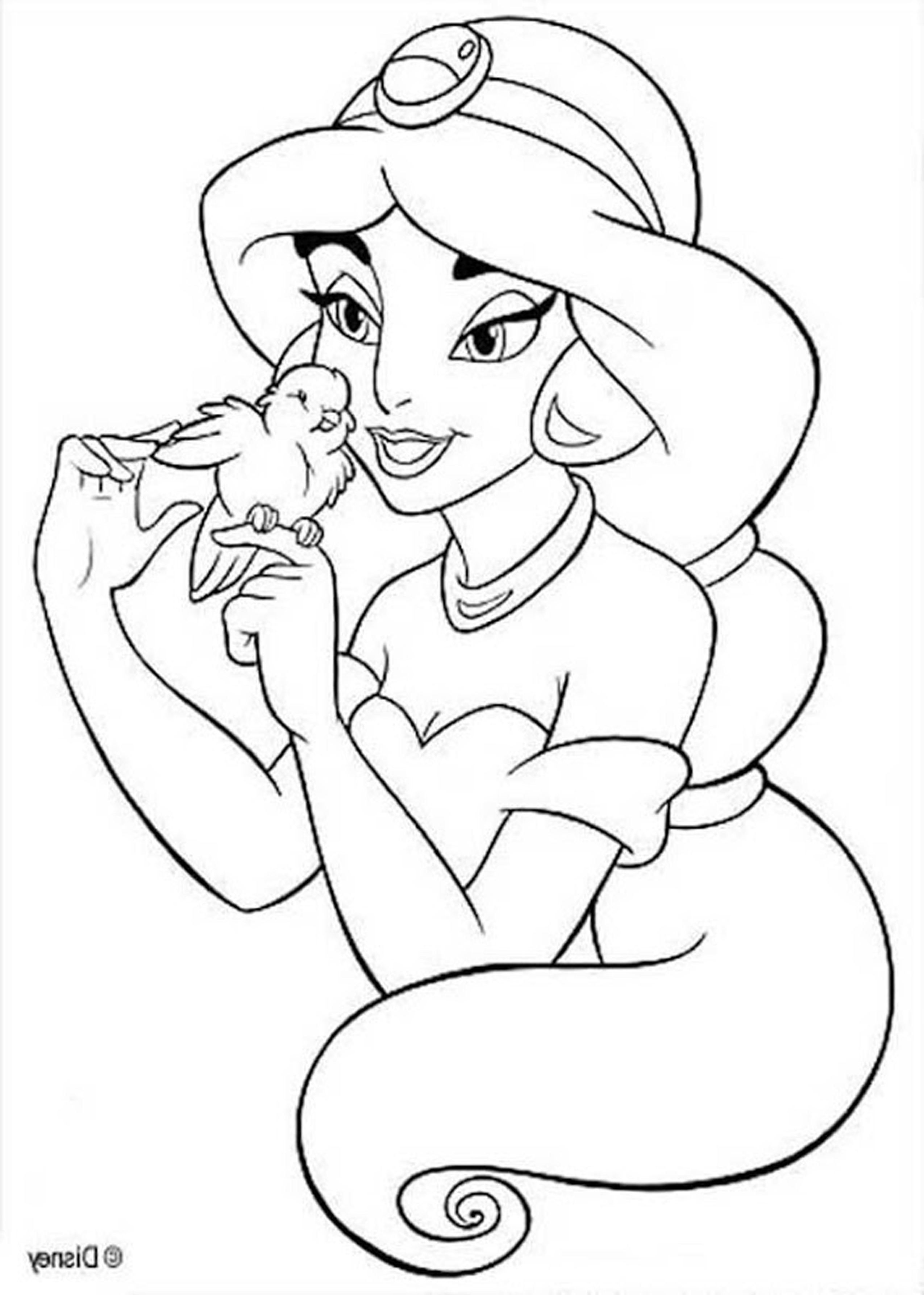 Online Disney Coloring Pages Printable Kids Colouring Pages - Free Printable Princess Jasmine Coloring Pages