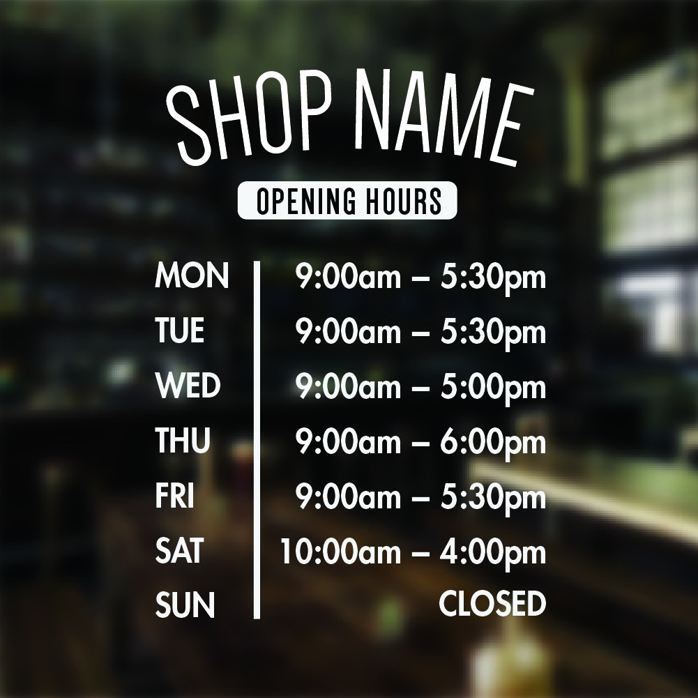 Open Business Hours Sign Personalised Open Business Hours Sign For - Free Printable Business Hours Sign