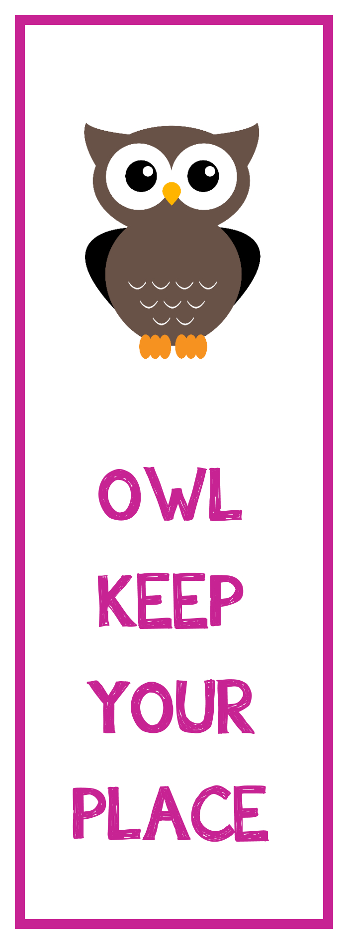 Owl Bookmark Printable - Free Printable Owl Bookmarks