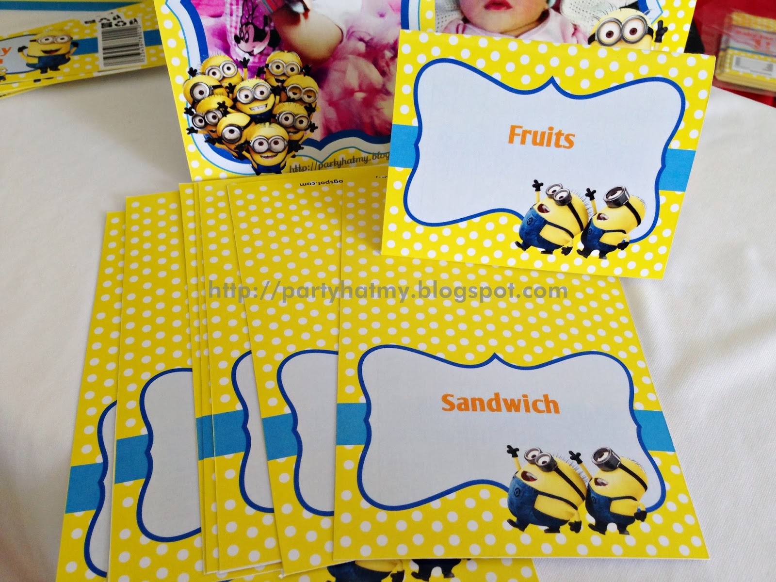 Party Hat: Minions Party For Baby Faz - Free Printable Minion Food Labels