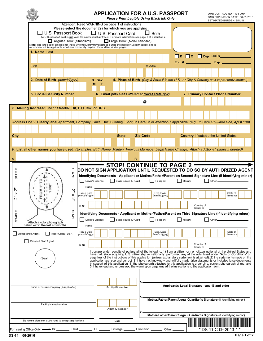 Passport Application Form Ds-11 Quiz: How Much Do You Know - Grad - Free Printable Ds 11