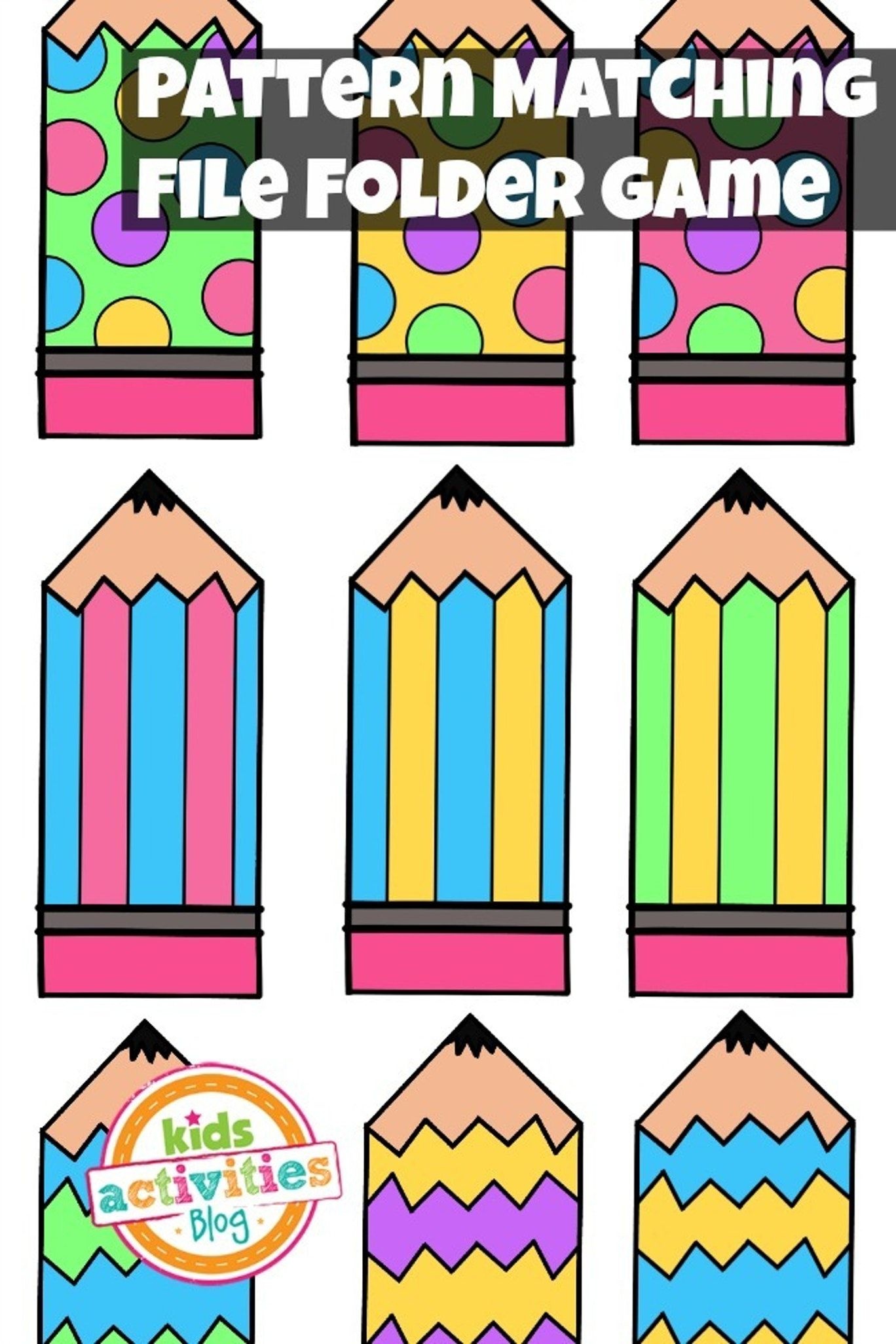 Pattern Matching Free Printable File Folder Game For Preschoolers - Free Printable File Folder Games For Preschool