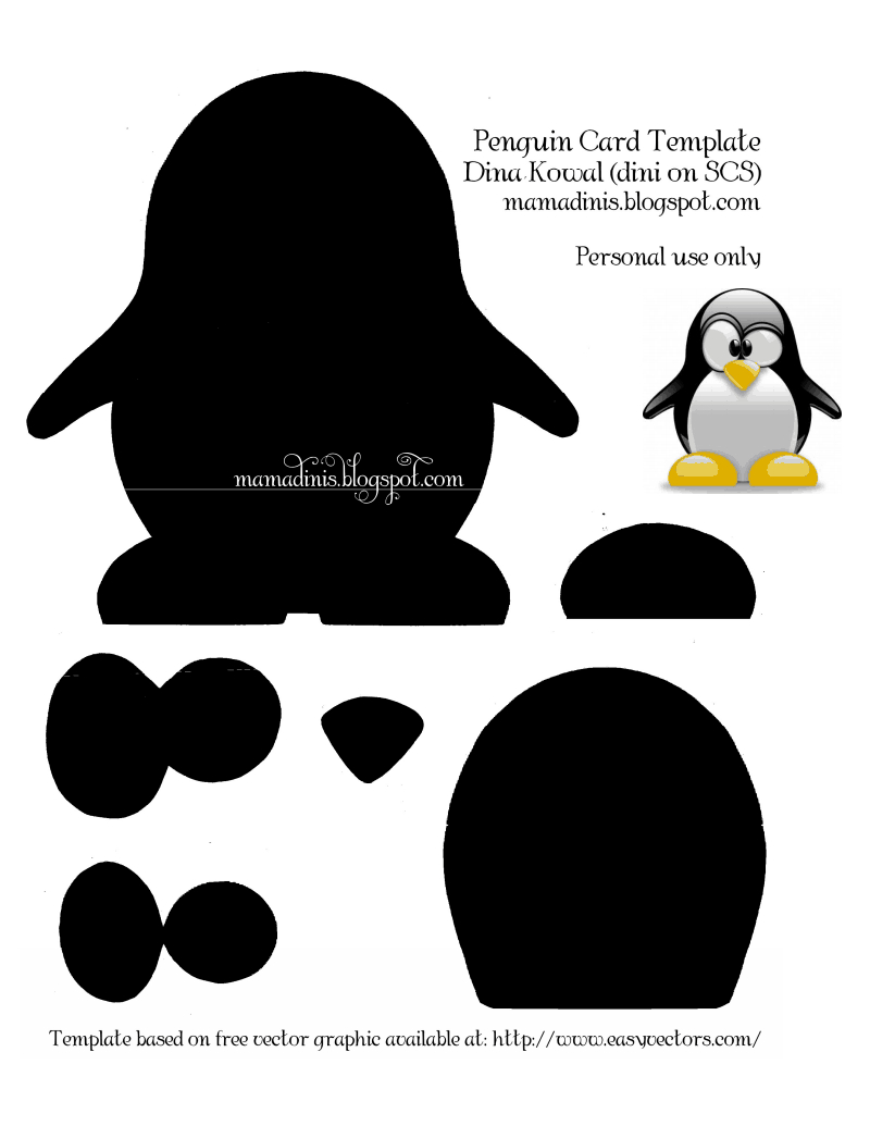 Penguin Card Template.pdf Cutting Files Christmas Crafts For Free