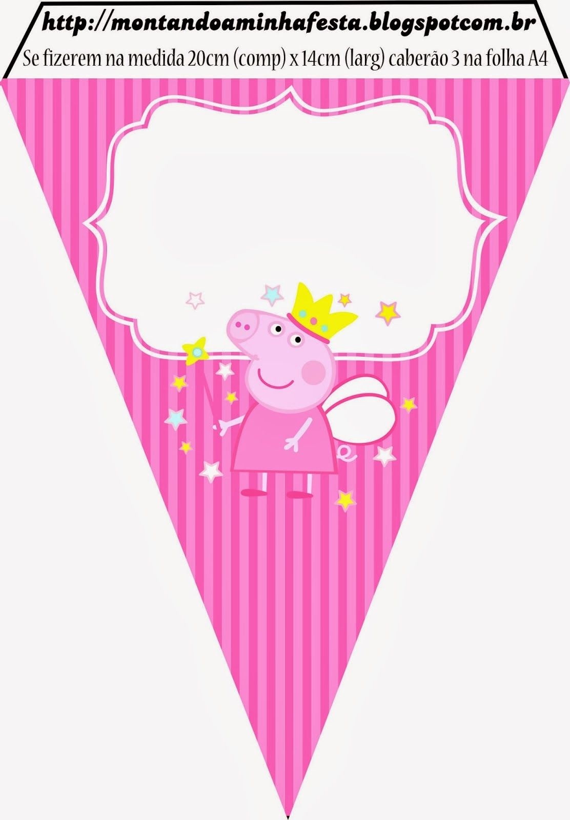 Peppa Pig Fairy Party Banners And Printables. Cones, Cupcake - Peppa Pig Birthday Banner Printable Free