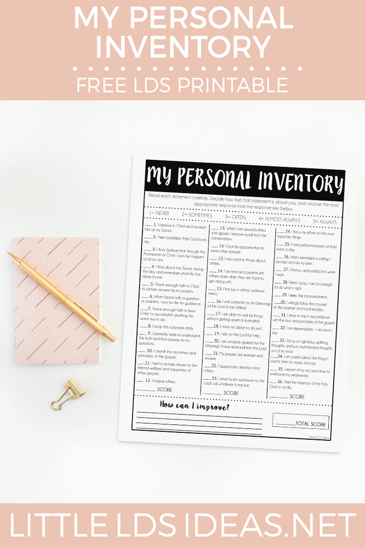 Personal Inventory Sheet: Free Printable From | Family Home Evening - Free Printable Spiritual Gifts Inventory