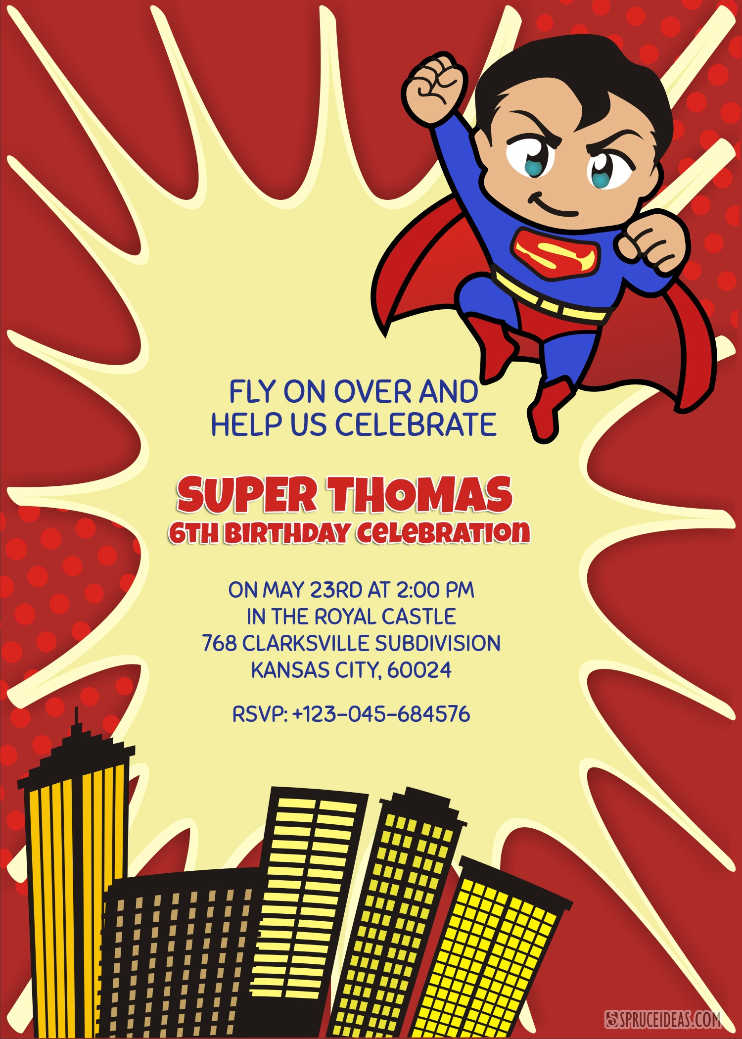 Free Printable Superhero Invitation Template