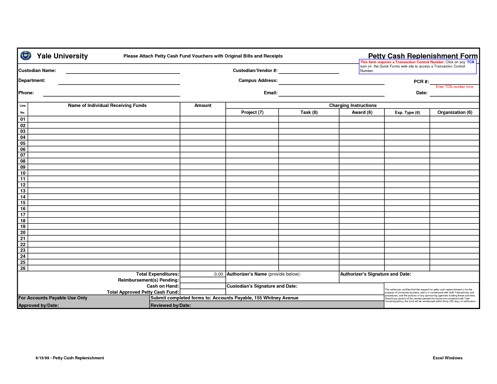 Petty Cash Accounting Journal Template | Bizmanualz - Free ...