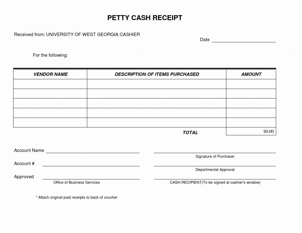 petty cash receipt template template modern design