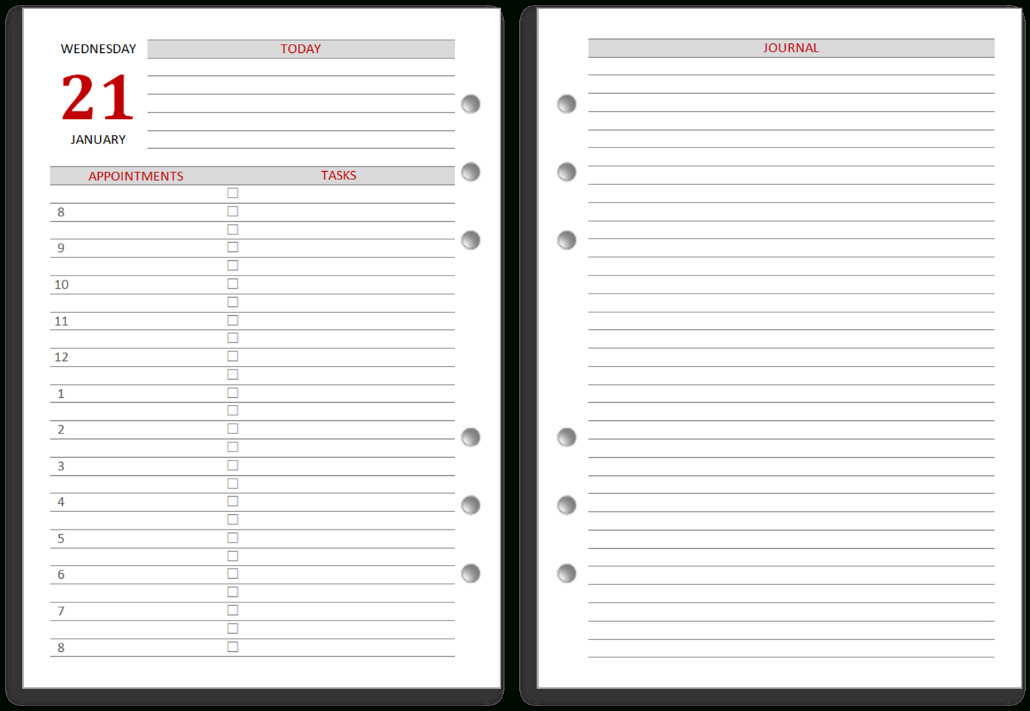 Philofaxy: Diary Inserts For 2019 - Free Printable Diary Pages