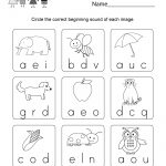 Phonics Worksheet For Beginners   Free Kindergarten English   Phonics Pictures Printable Free