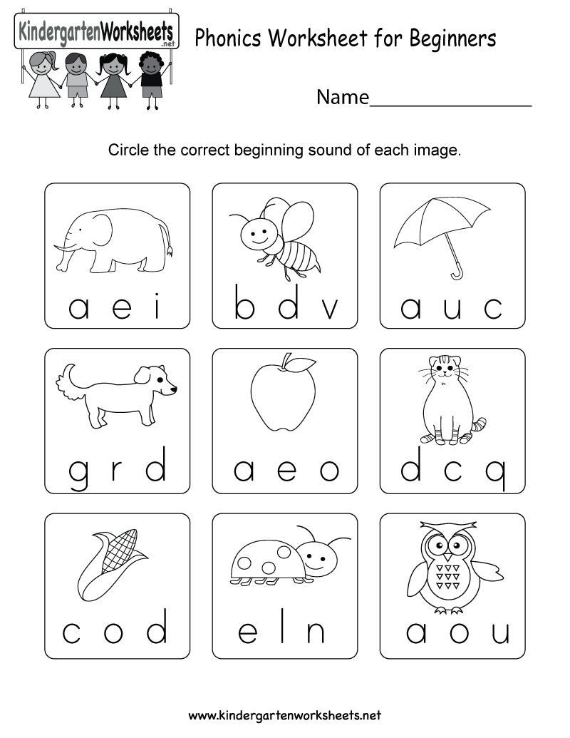 Phonics Worksheet For Beginners - Free Kindergarten English - Phonics Pictures Printable Free