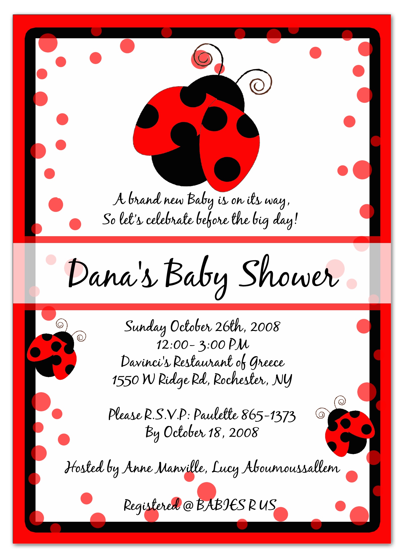 Photo : 12 Baby Shower Ladybug Image - Free Printable Ladybug Baby Shower Invitations Templates