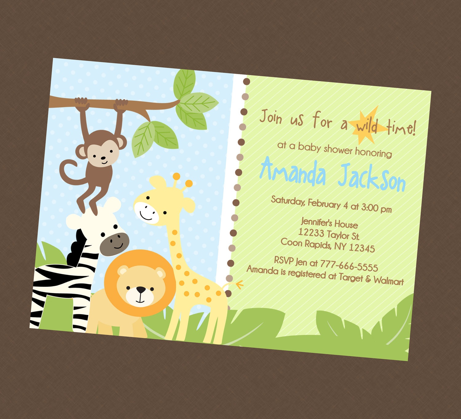 Photo : Baby Shower Invitations Kinkos Jungle Image - Free Printable Jungle Safari Baby Shower Invitations