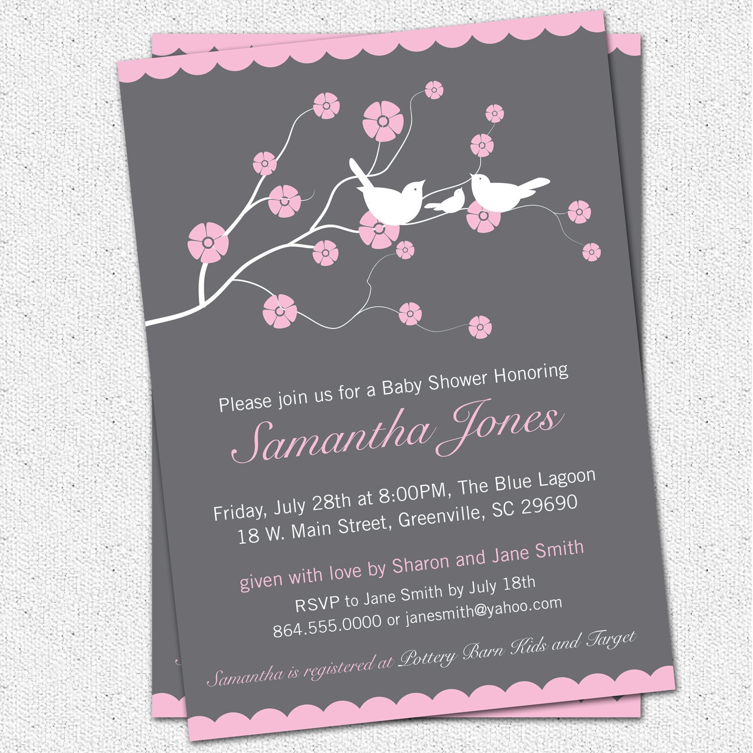 Photo : Printable Baby Shower Invitations Etsy Image - Free Printable Monkey Girl Baby Shower Invitations