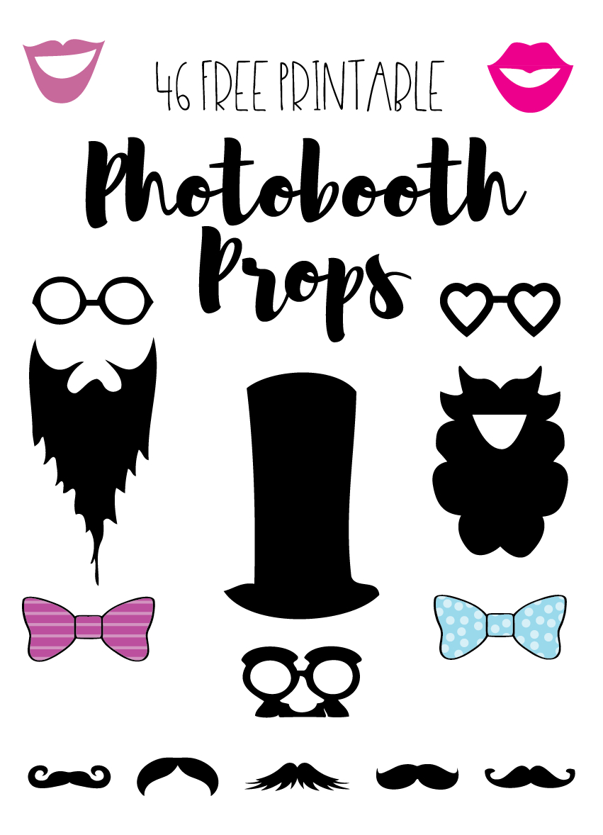 Photobooth Props // Free Download And Tutorial | Silhouette - Free Printable Photo Booth Props
