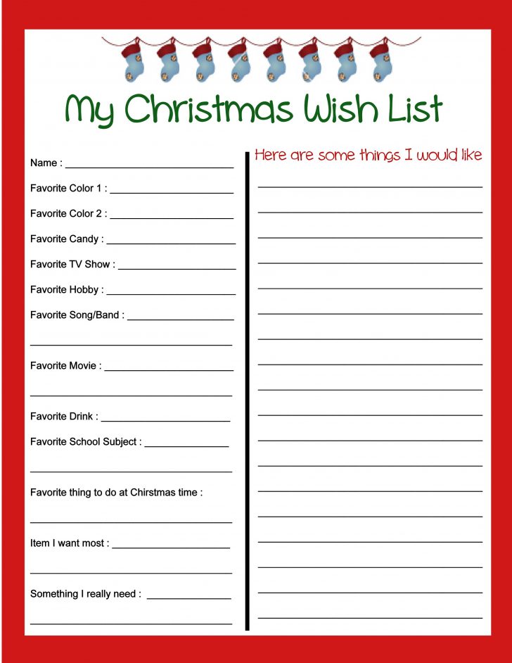 Free Printable Christmas List Maker