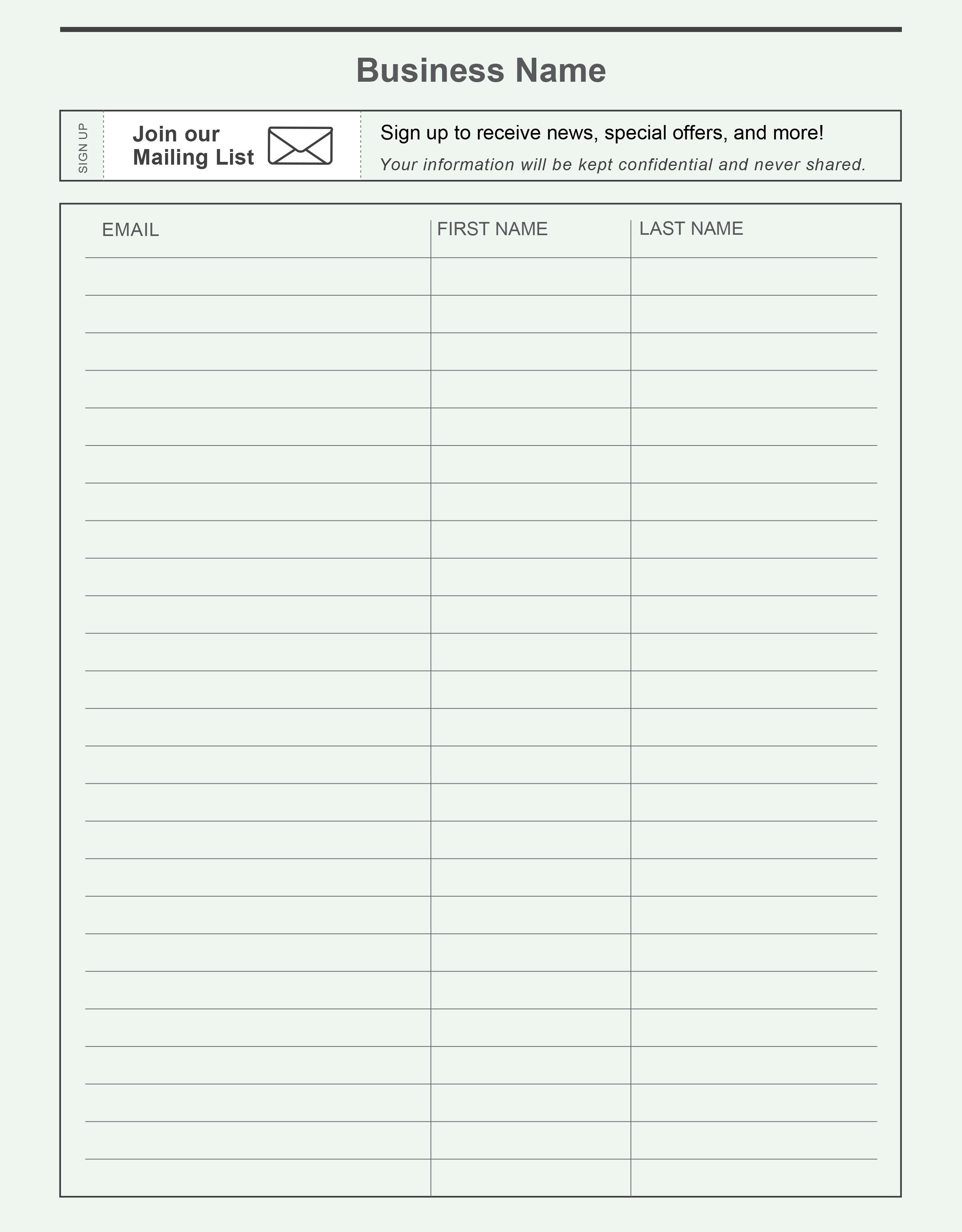 Pinconstant Contact On Grow Your Email List | Email List, Free - Free Printable Sign Up Sheet