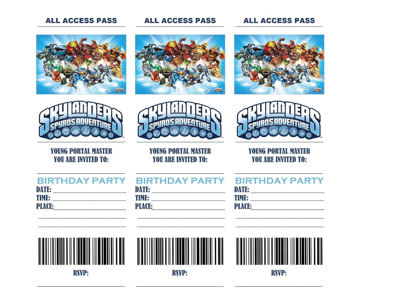 Pincrafty Annabelle On Skylanders Printables | Birthday Party - Free Printable Skylander Invitations
