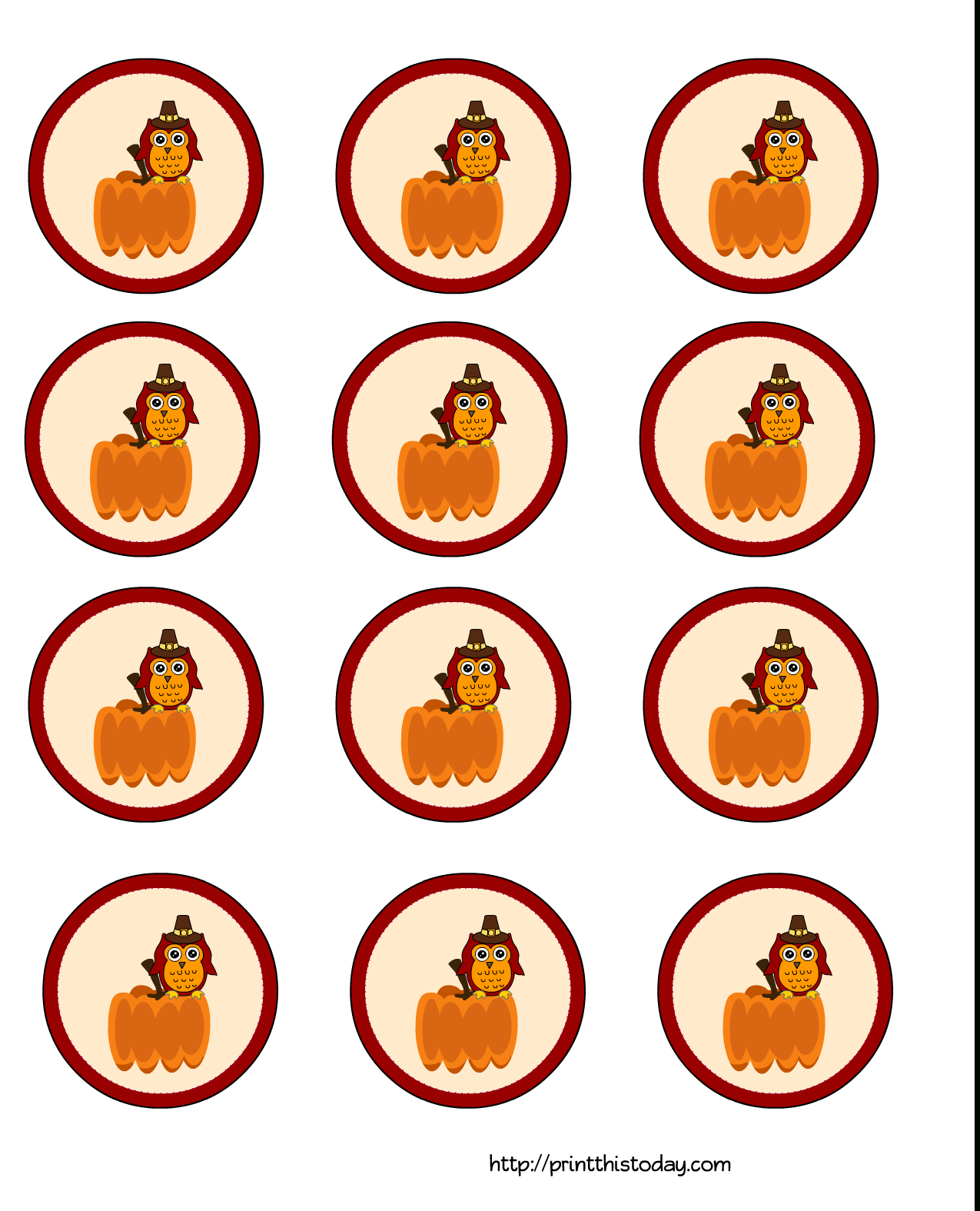 Pincrafty Annabelle On Thanksgiving Printables 2 | Cupcake - Thanksgiving Cupcake Toppers Printable Free