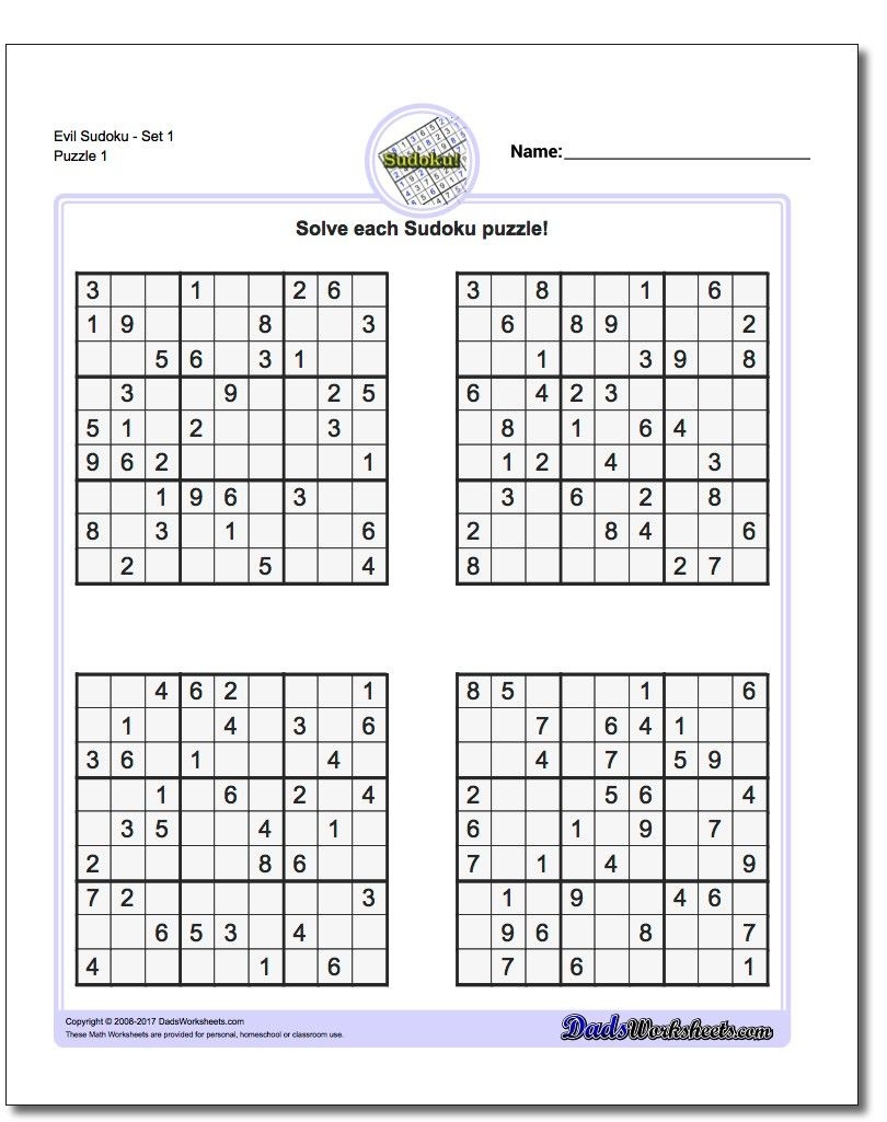 Pindadsworksheets On Math Worksheets | Sudoku Puzzles, Math - Download Printable Sudoku Puzzles Free