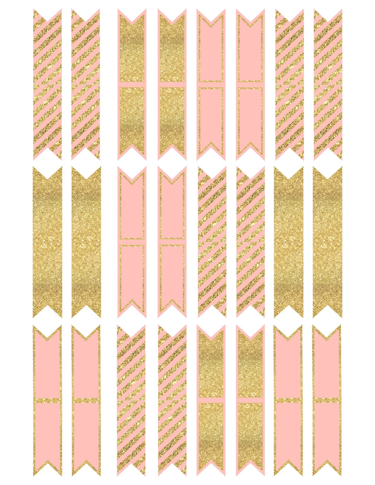 Pink And Gold Cupcake Topper Flags Or Bunting | Arts And Crafts - Cupcake Flags Printable Free