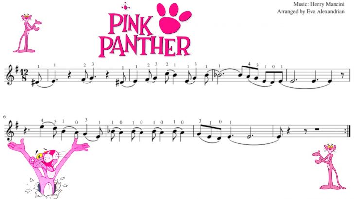 Free Printable Alto Saxophone Sheet Music Pink Panther