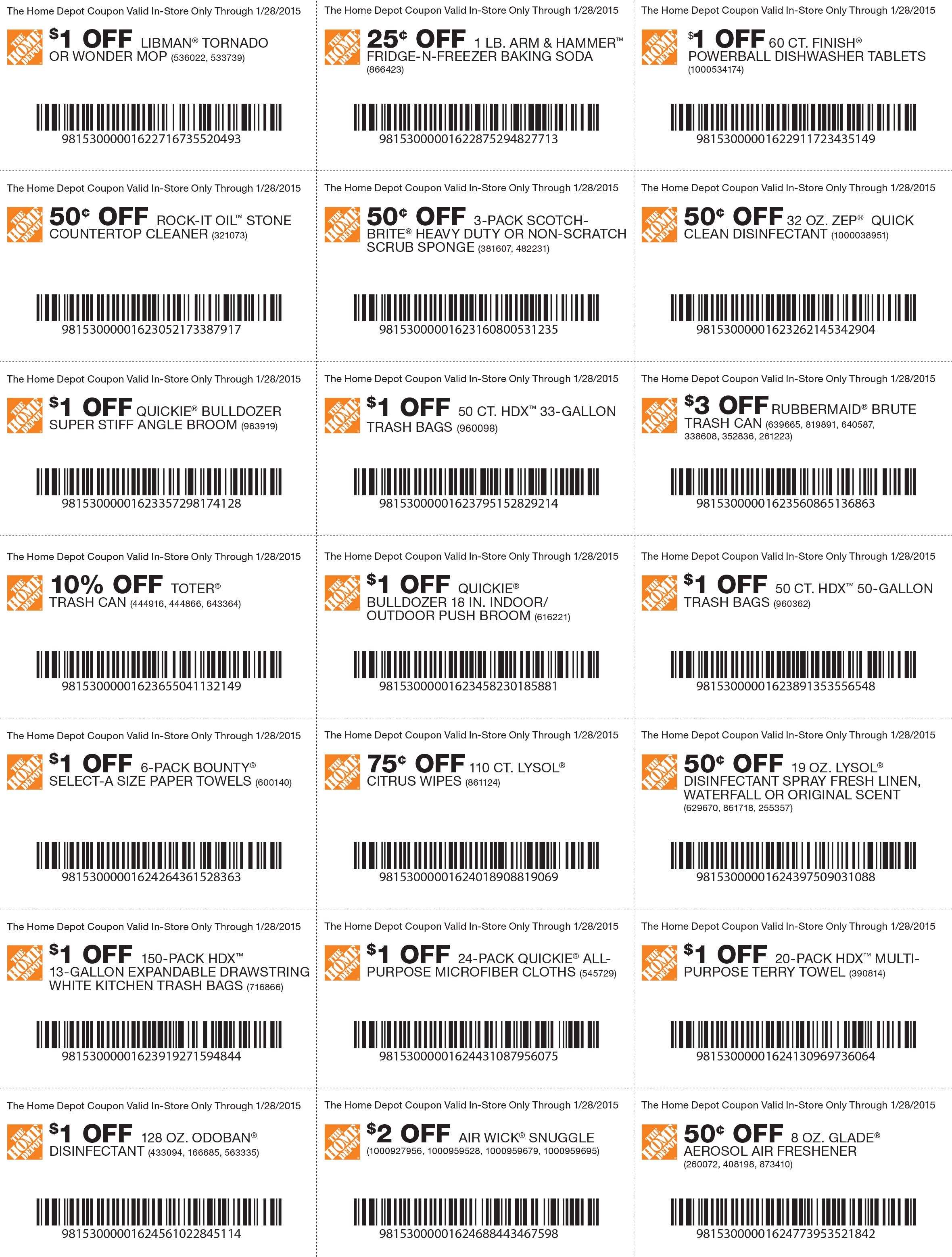 Pinned January 22Nd: Various Savings On Cleaning Products At #home - Free Printable Home Depot Coupons