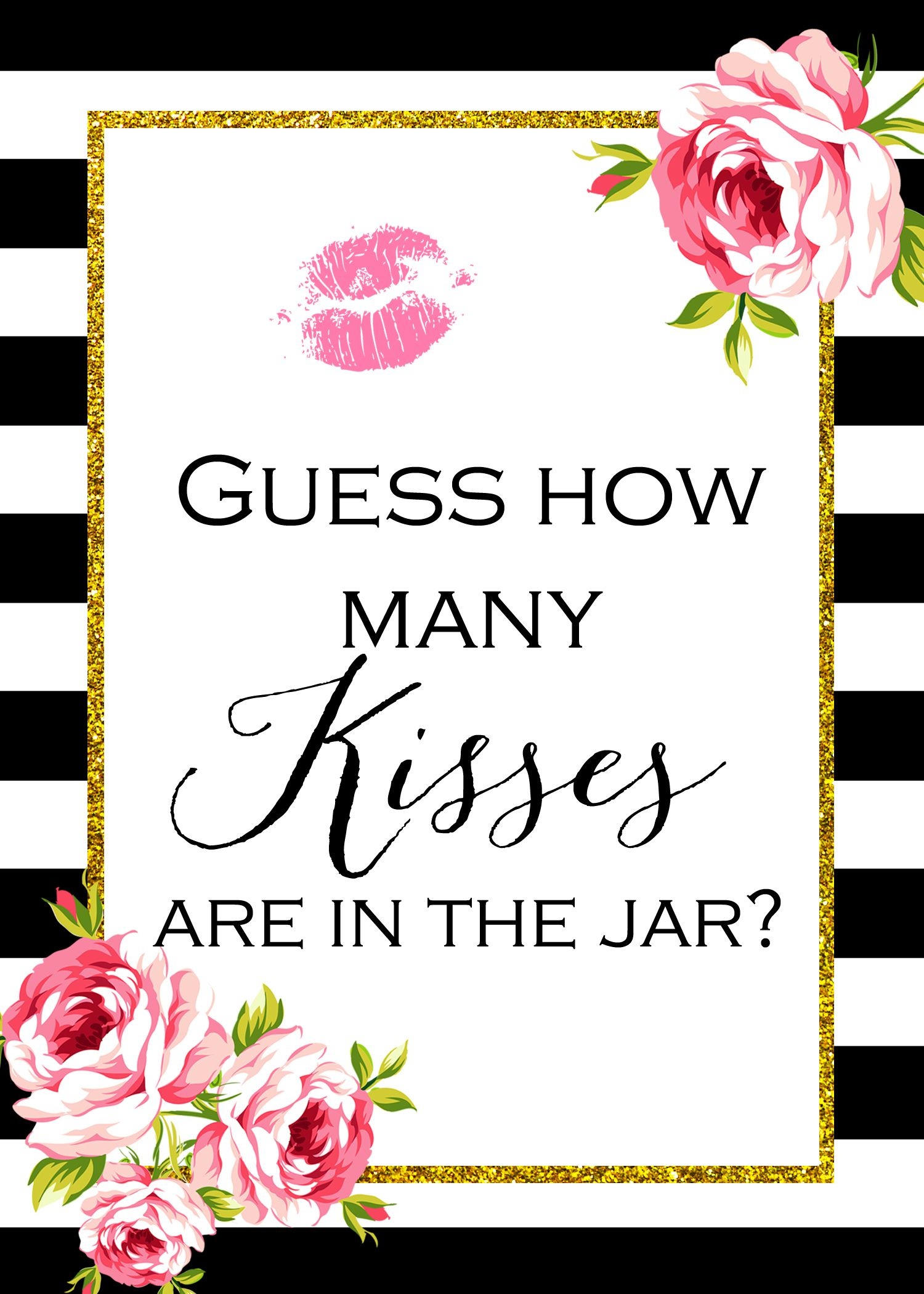 Pinpeggy Williams On Wedding | Bridal Shower Activities, Bridal - How Many Kisses Game Free Printable