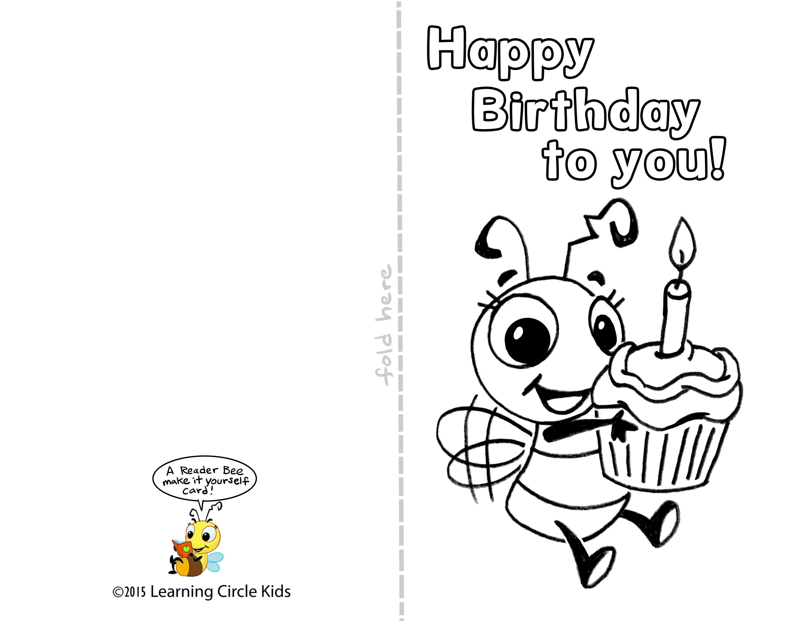 Pinreader Bee On Birthday Celebration - Bee Style | Free - Free Printable Birthday Cards