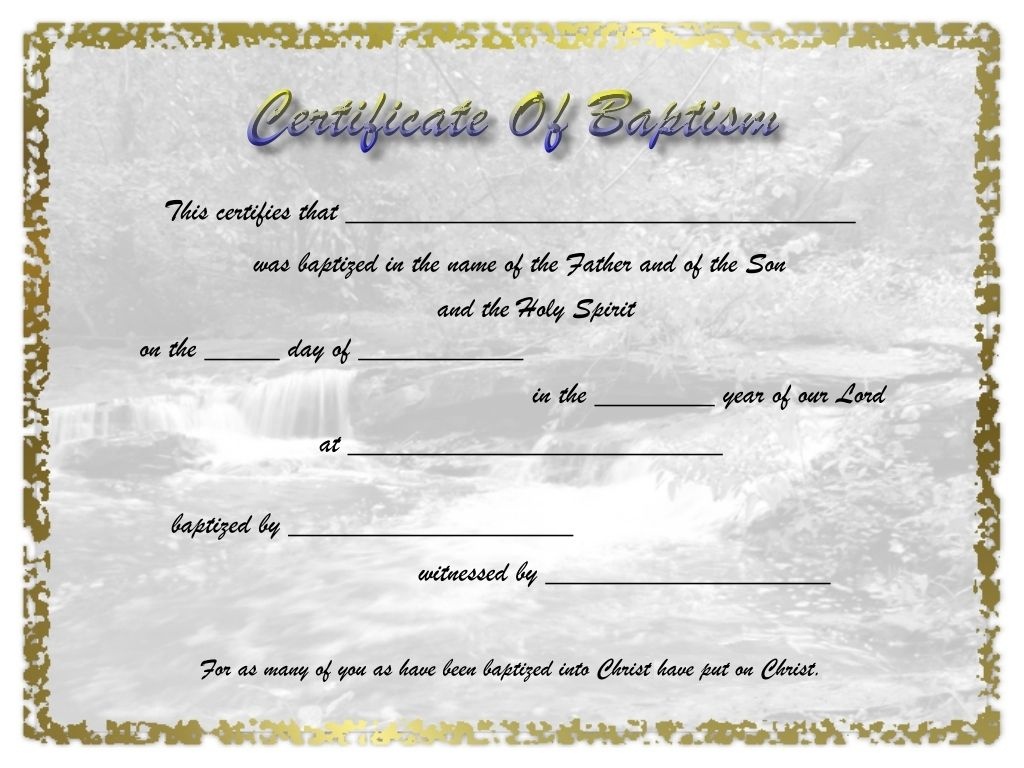 Pinselena Bing-Perry On Certificates | Certificate Templates - Free Printable Baptism Certificate
