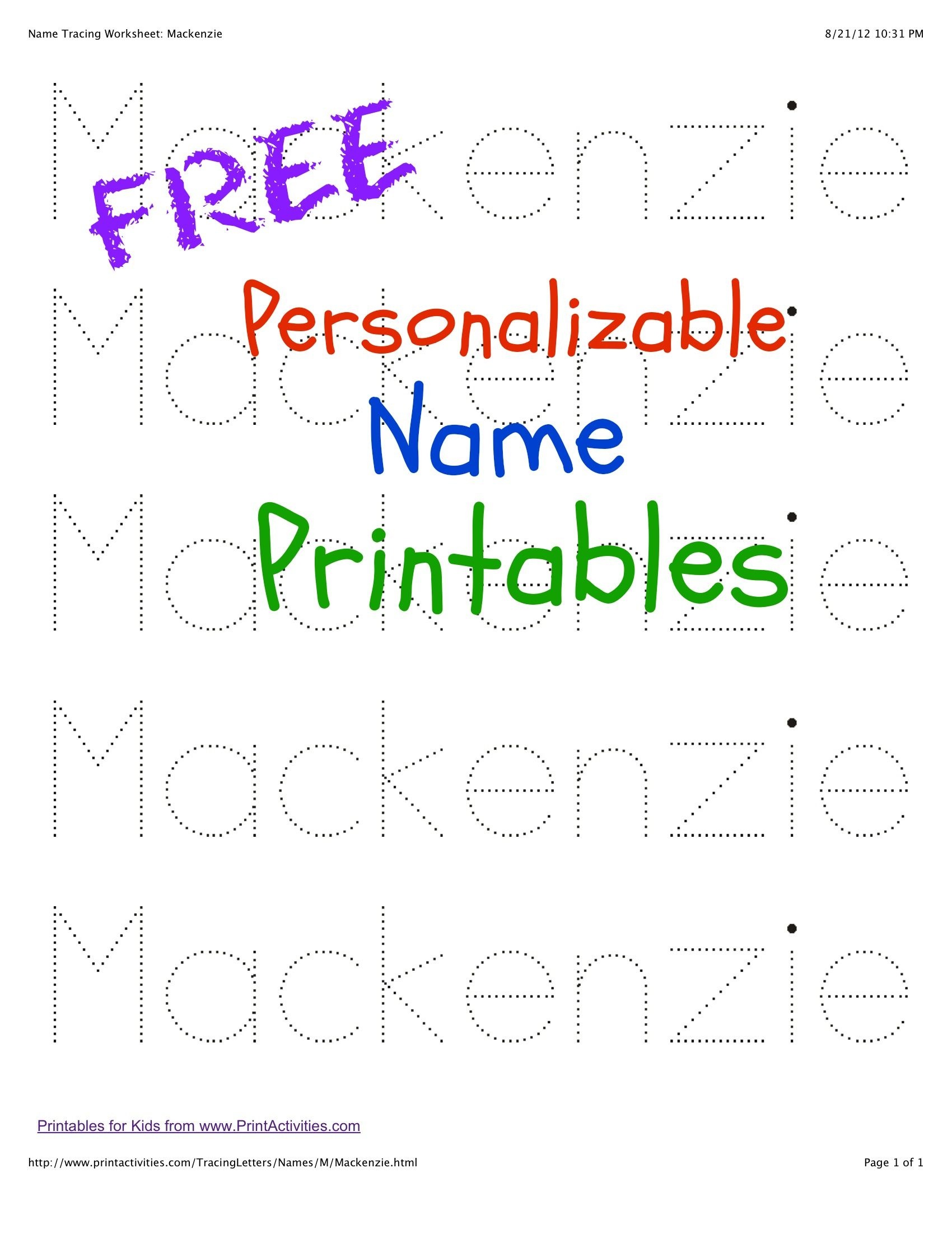 Pintheresa Mcduffie On Educational For Kids | Preschool Learning - Free Printable Name Worksheets For Kindergarten