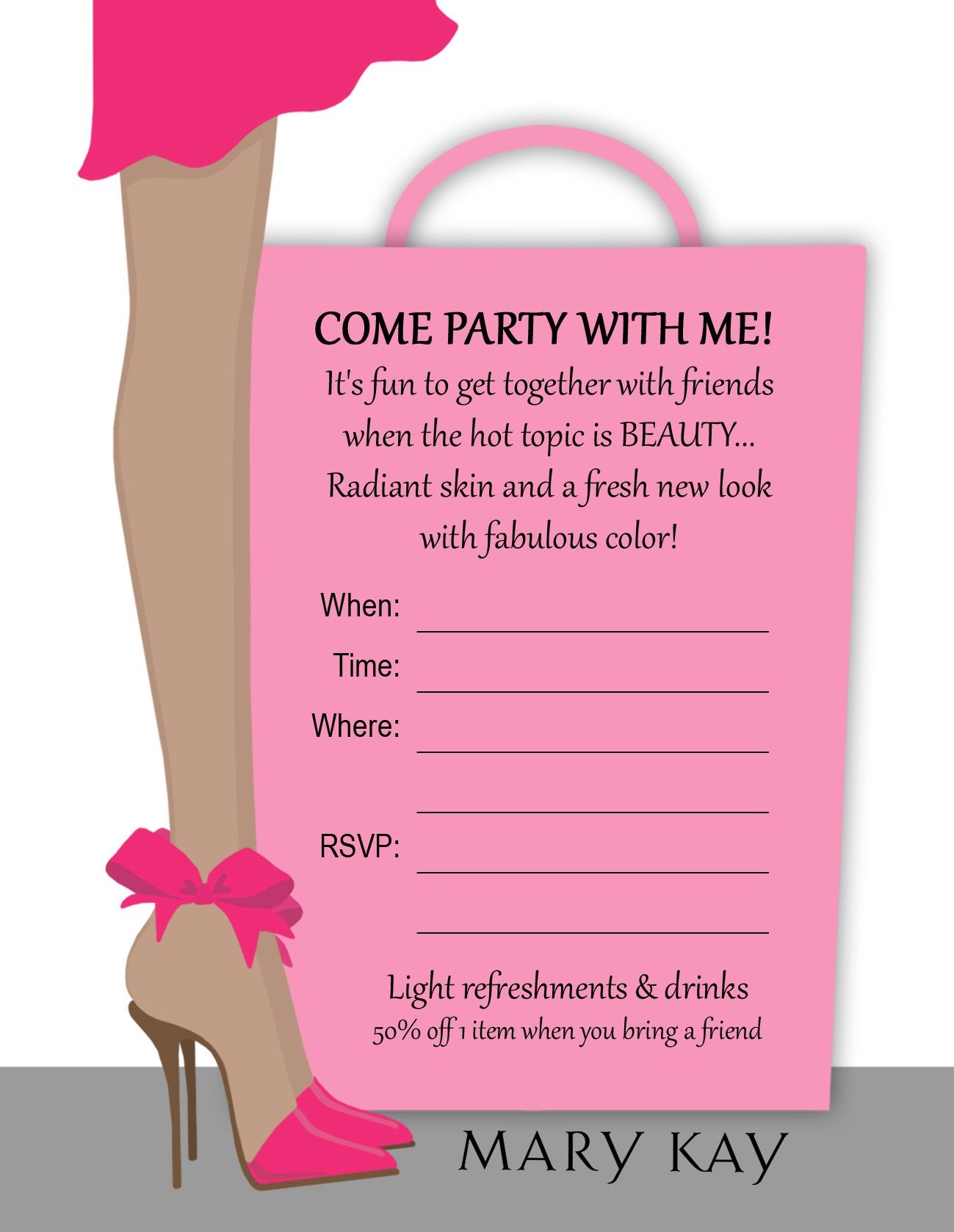 Pinvick Henn On Mk Hostess Invitation Ideas | Mary Kay Cosmetics - Mary Kay Invites Printable Free