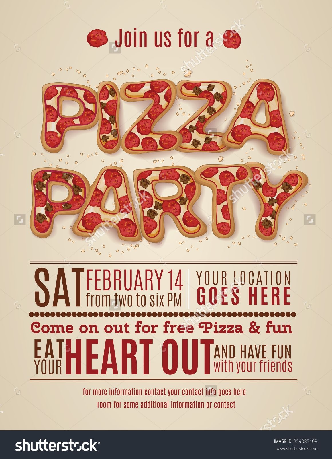 Pizza Party Invitation Template Free Invitation Templates Design