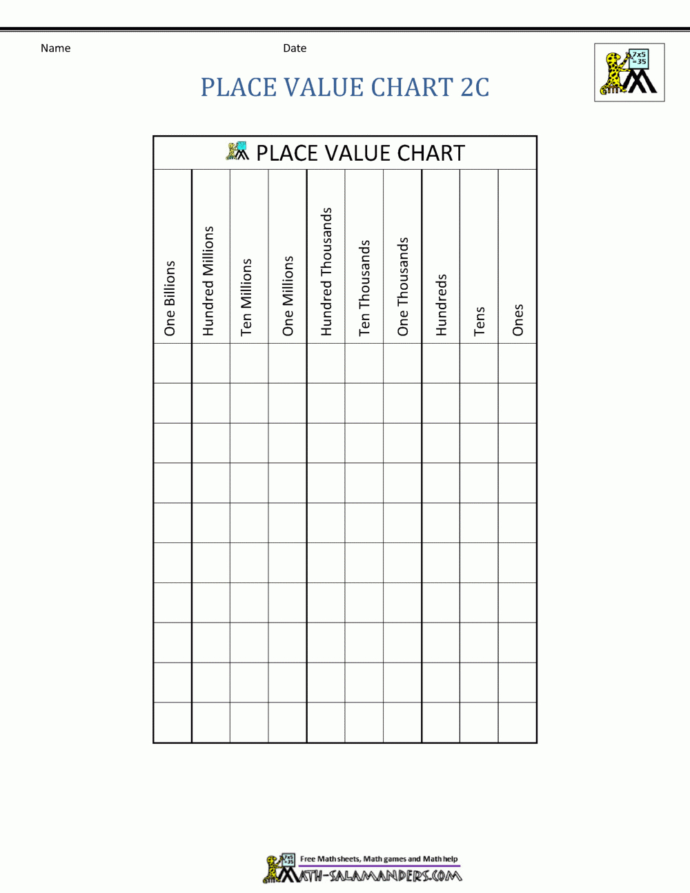 Decimal Place Value Chart Free Printable Place Value Chart In Spanish
