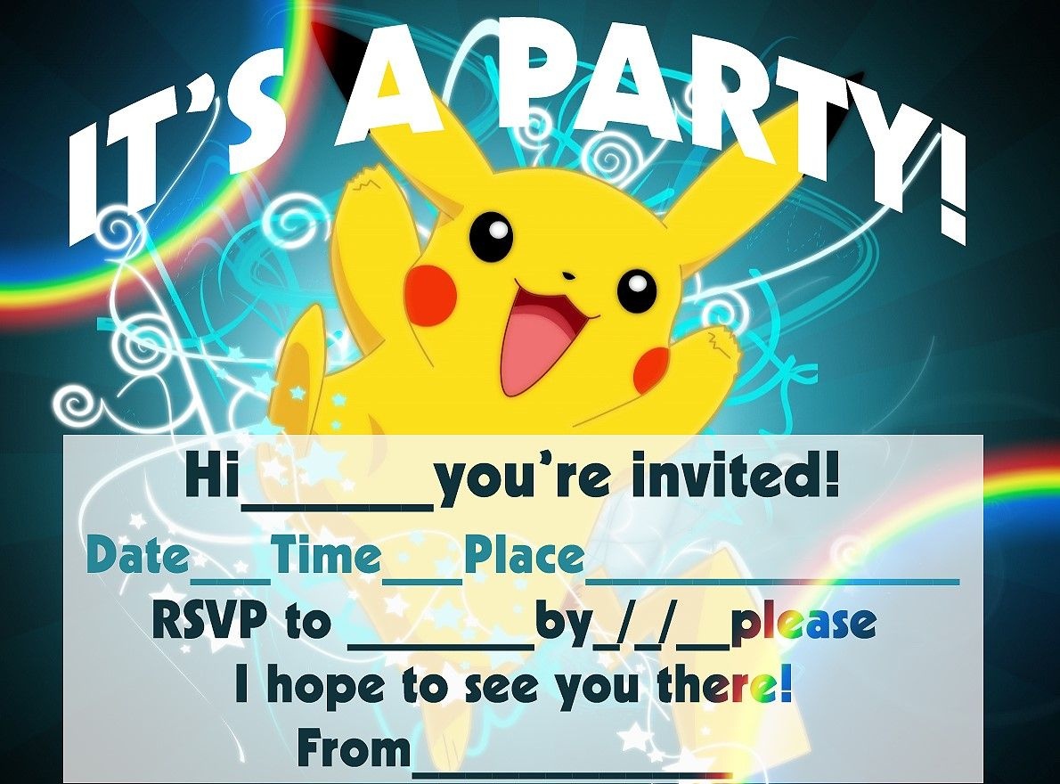 Pokemon Birthday Invitation Templates Free | Pokemon Birthday In - Pokemon Invitations Printable Free