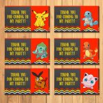 Pokemon Party Tags Chalkboard * Pokemon Goody Bag Tags * Pokemon   Free Printable Pokemon Thank You Tags