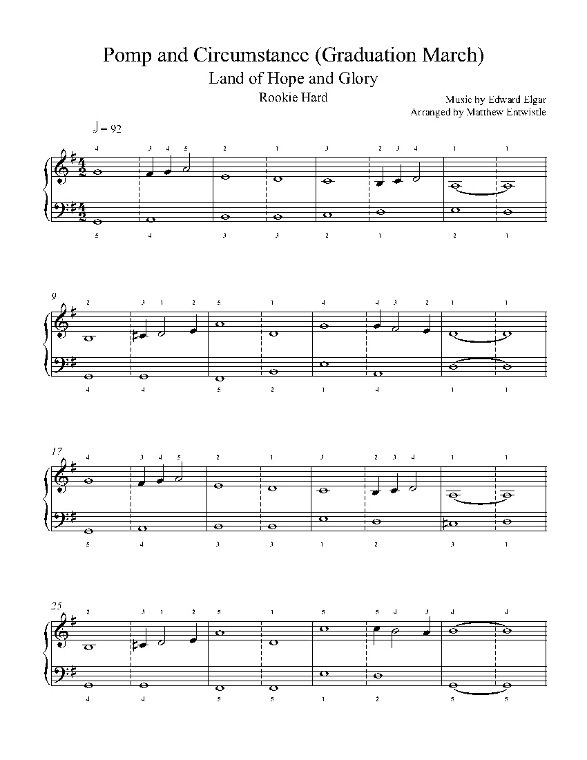 Pomp And Circumstance (Graduation March)Edward Elgar Piano Sheet - Free Printable Sheet Music Pomp And Circumstance