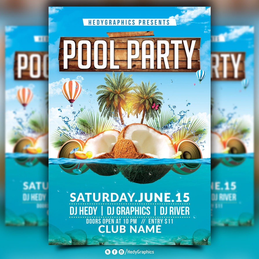 Pool Party Flyer - Kaza.psstech.co - Pool Party Flyers Free Printable