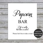 Popcorn Bar Sign Printable Life Is Salty But Love Is Sweet Wedding   Popcorn Bar Sign Printable Free