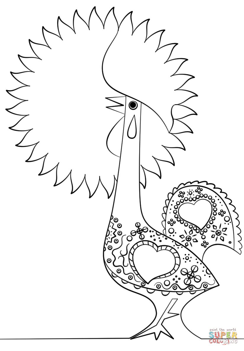 Portuguese Rooster Coloring Page | Free Printable Coloring Pages - Free Printable Pictures Of Roosters