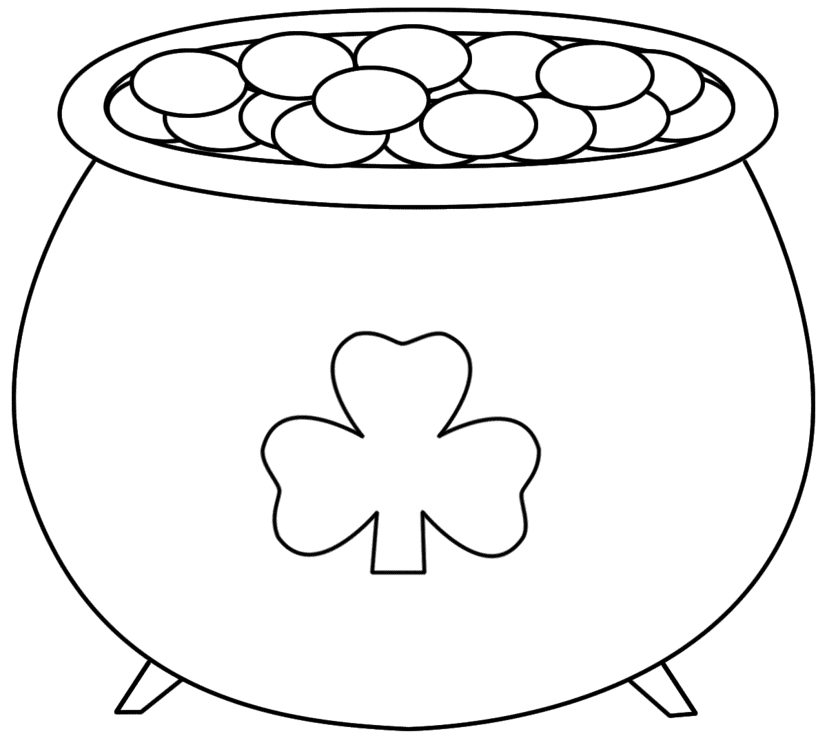 Pot+Of+Gold+Printable | Pot Of Gold - Coloring Pages | Saint - Free Printable Pot Of Gold Coloring Pages