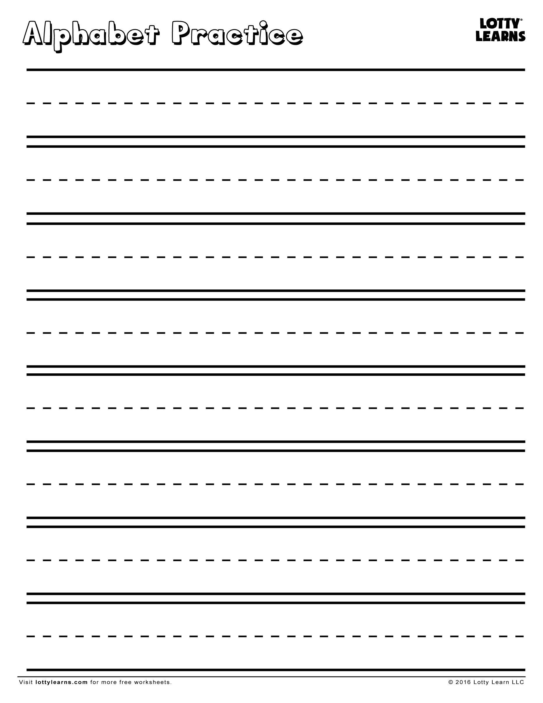 Practice Makes Perfect! Blank Alphabet Practice Sheet | Lotty Learns - Blank Handwriting Worksheets Printable Free