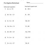 Pre Algebra Practice Worksheet Printable | Lessons | Algebra   Free Printable Algebra Worksheets Grade 6