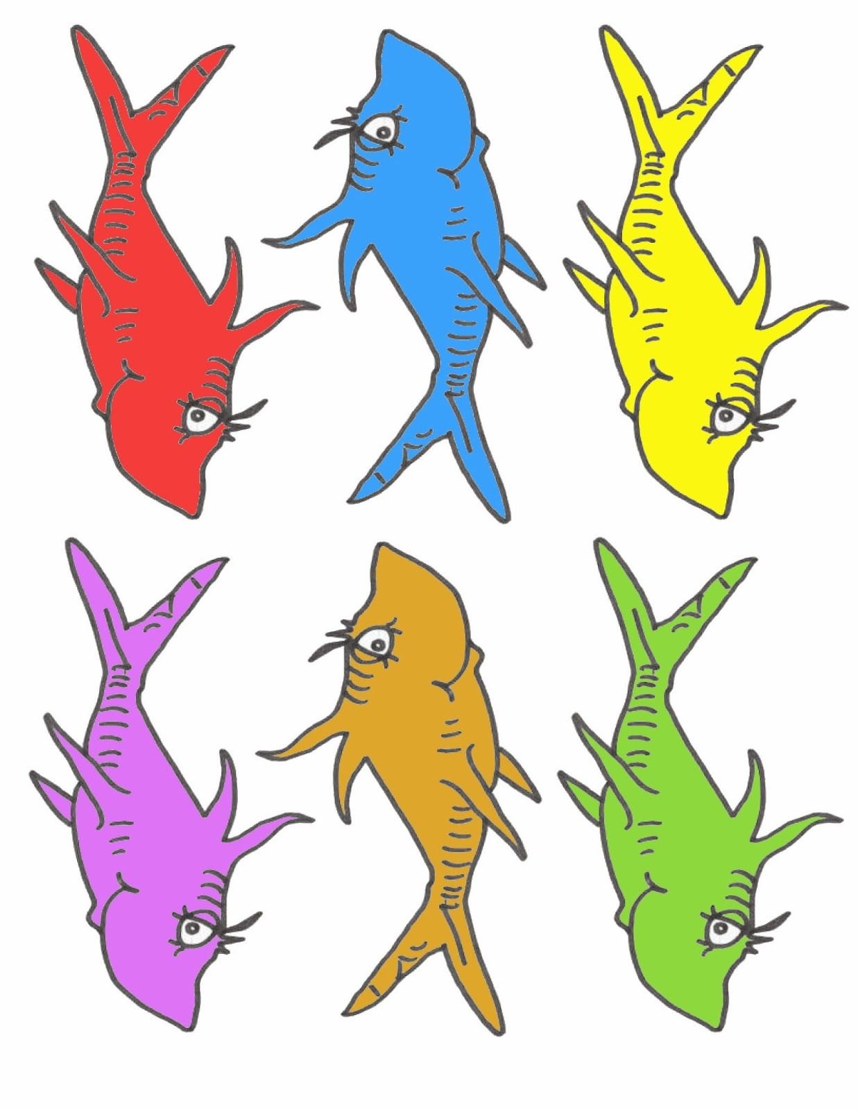 Pre-K Tweets: Free Printable Dr. Suess Fish! | Ymca Activities | Dr - Free Printable Dr Seuss Characters