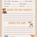 Prediction & Advice Cards   Printable Download   Forest Animals   Baby Prediction And Advice Cards Free Printable