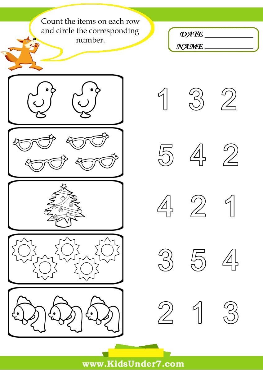 Preschool Worksheets | Kids Under 7: Preschool Counting Printables - Free Printable Activities For Preschoolers