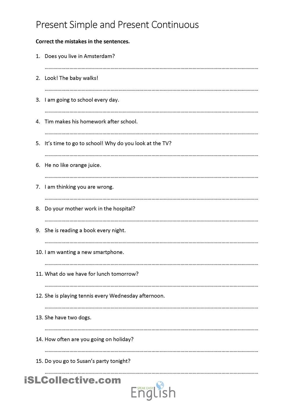 Free Printable Sentence Correction Worksheets Printable Templates