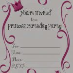 Princess Birthday Invitation Blank   American Girl Party Invitations Free Printable